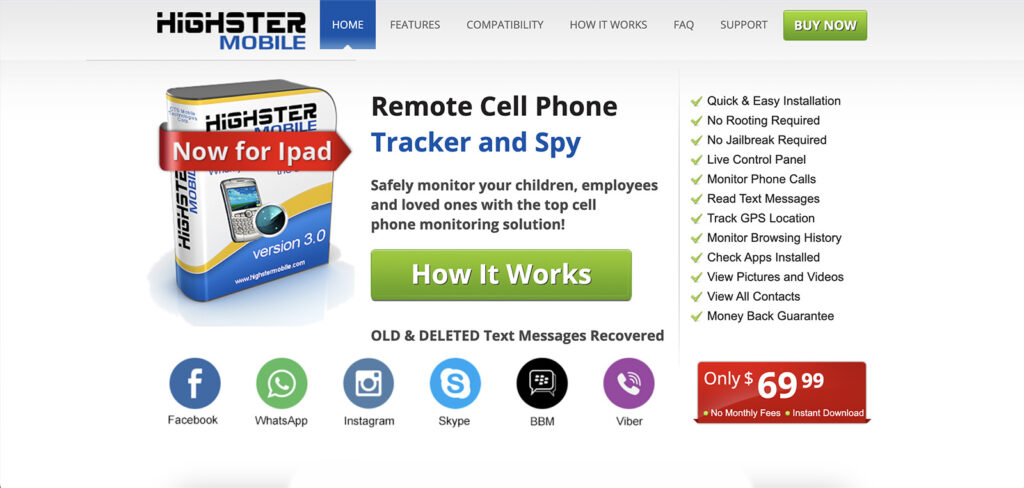 Highster Mobile - это платное приложение для отслеживания местоположения и мониторинга активности на телефоне.